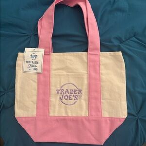 Trader Joe's Spring pink mini tote